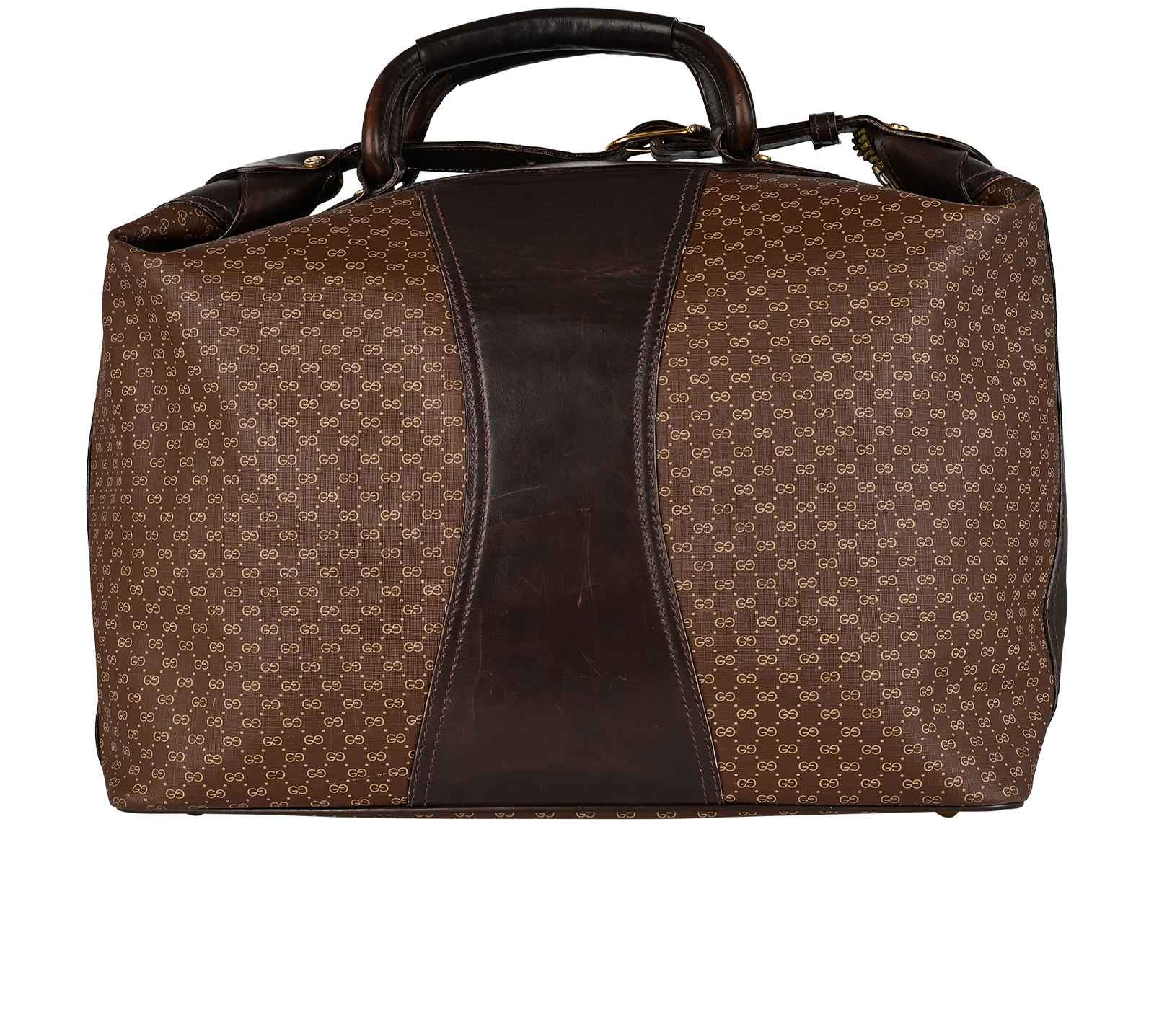 Vintage GG Weekender, &pound;395, Handbags, Brown, Canvas/Leather, Back view